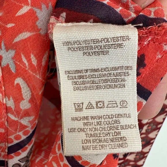 Free Peoplle Moonlight Mile Hot Coral Cinch Back Top Size M - Picture 5 of 10